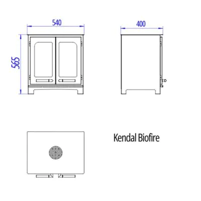 Kendal Stove Black Dimensions