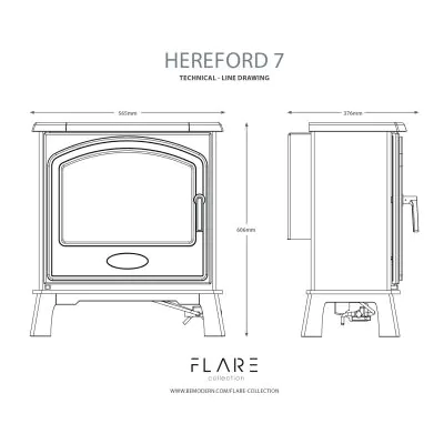 Hereford 7 Gas Stove Dimensions