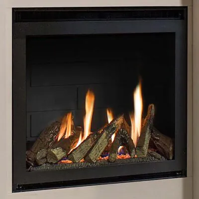 Chelsea Tall Gas Fire Black Brick Back